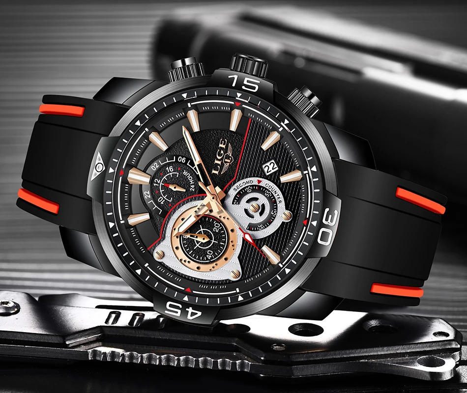 2022 LIGE Men Military Watches Luxury Creative Sport Watch Male Top brand Waterproof Quartz Watches Mens Clock Relogio Masculino