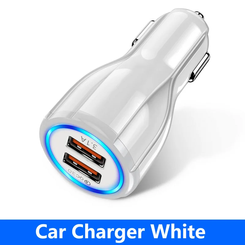 QC 3.0 Car Charger Type C USB Fast Charger Data Cable For OPPO Reno 6 5 4 Pro Realme 8 7 Pro A95 A55 5G Car Charger Phone Cable quick charge usb c Chargers