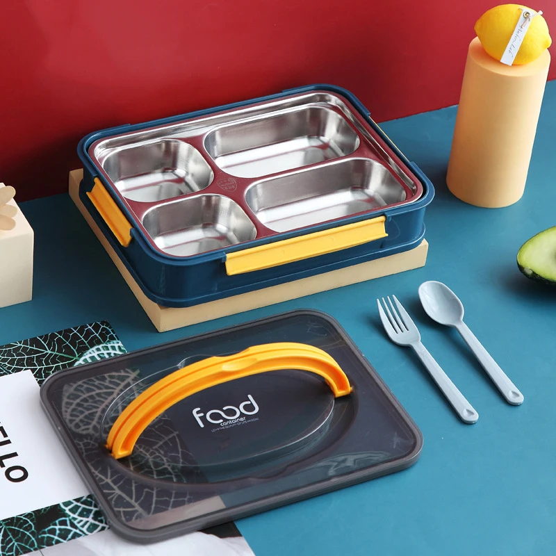 bento box 3 Piece Stackable Bento Box Adult Lunch Box with Cutlery - Hot/Cold  - Separates Ideal Portion Sizes -Dishwasher Safe - AliExpress