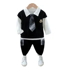 New Spring Autumn Children Clothes Baby Boys Girls Vest T Shirt Pants 3Pcs/sets Toddler Fashion Sportswear Kids Infant Clothing