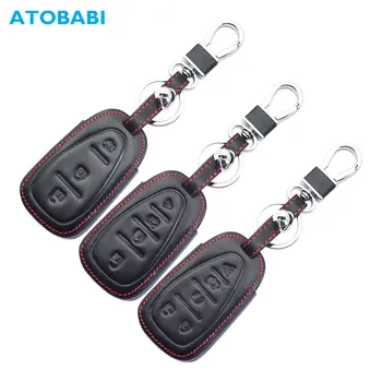 

ATOBABI 5BTN Leather Car Key Case For Chevrolet Cruze Malibu Equinox Sonic Traverse Camaro Smart Keyless Entry Remote Keys Cover