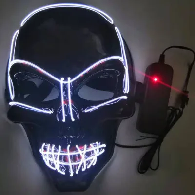 El wire led маска Волшебная удивительная забавная панк череп маска вечерние игрушки модный Косплей - Цвет: Серый
