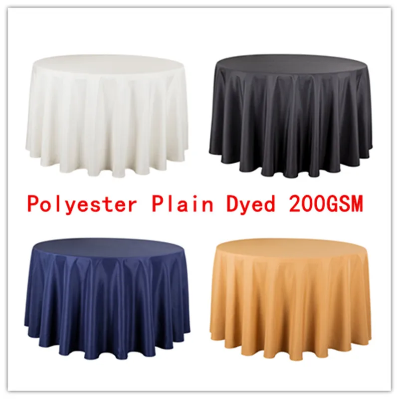 Big Size Polyester White Round Table Cloth Wedding Tablecloths Party