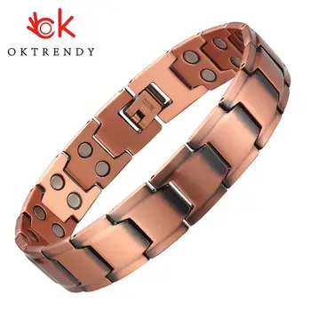 

Men Bracelet Jewelry High Gauss 3000 Effective Powerful Magnetic Copper Bracelet Benefits For Healthy Hologram Bracelets bangle