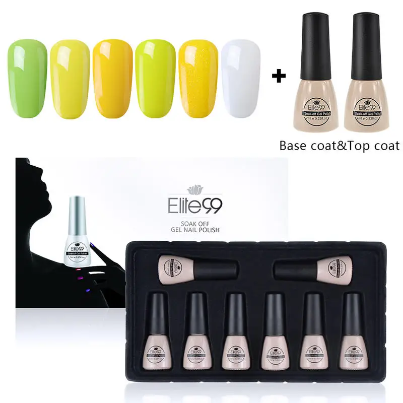 Elite99 8 шт./компл. 7 мл Гель-лак для ногтей с подарочной коробкой био-Гели Soak Off Цвет