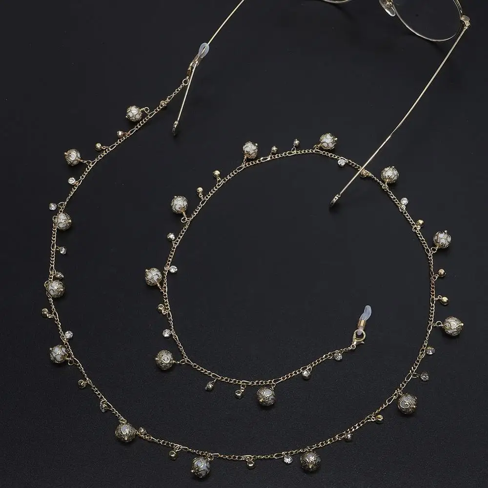 

Tassel Ball Crystal Beads Metal Eyeglass Chains Eyewear Sunglasses Reading Glasses Chain Cord Holder Neck Strap Rope Lanyard