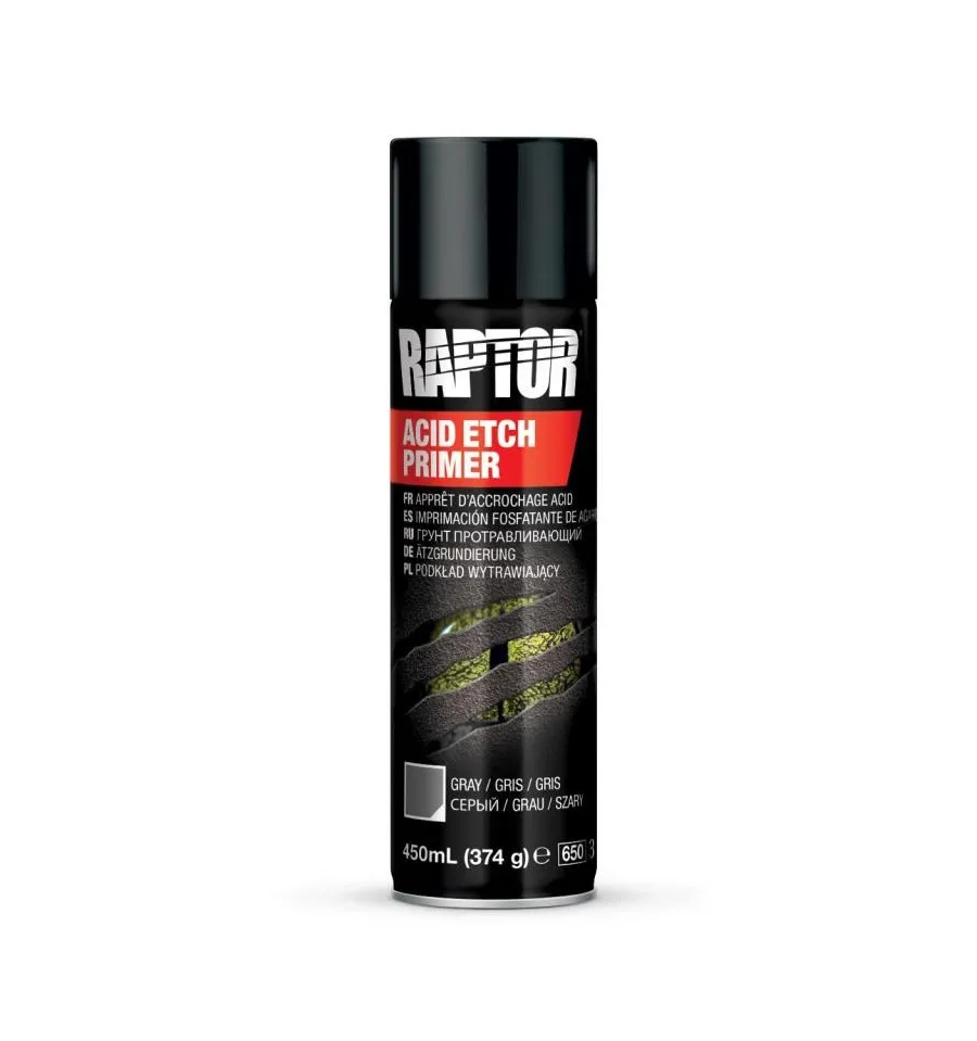 грунт U-POL RAPTOR для металлов протравливающий кислотный ACID ETCH Primer в баллоне аэрозоль
