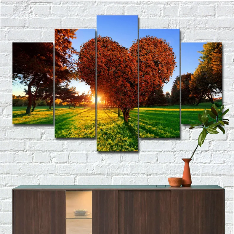 

Modern Minimalist 5 Joint Realistic Scenery Decorative Painting Manufacturers Supply Frameless Canvases Foreign Trade Customizab