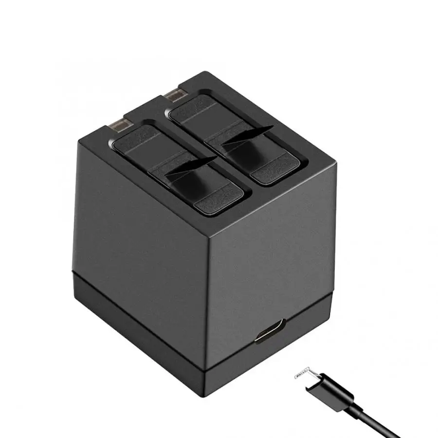 Camera Battery Pack Dual Charger for GoPro 5/6/7 USB Type-C Port