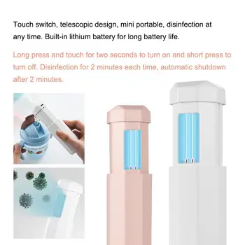 

Lightsterilizerozone Uv Disinfection Lamp Germicida Llight Pink ABS Plastic / Glass Beautiful Portable Uvdisinfectionlamp