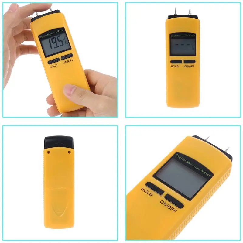 Wood Digital Moisture Meter LCD Display Damp Tester Timber Plaster Sensor Y5GA