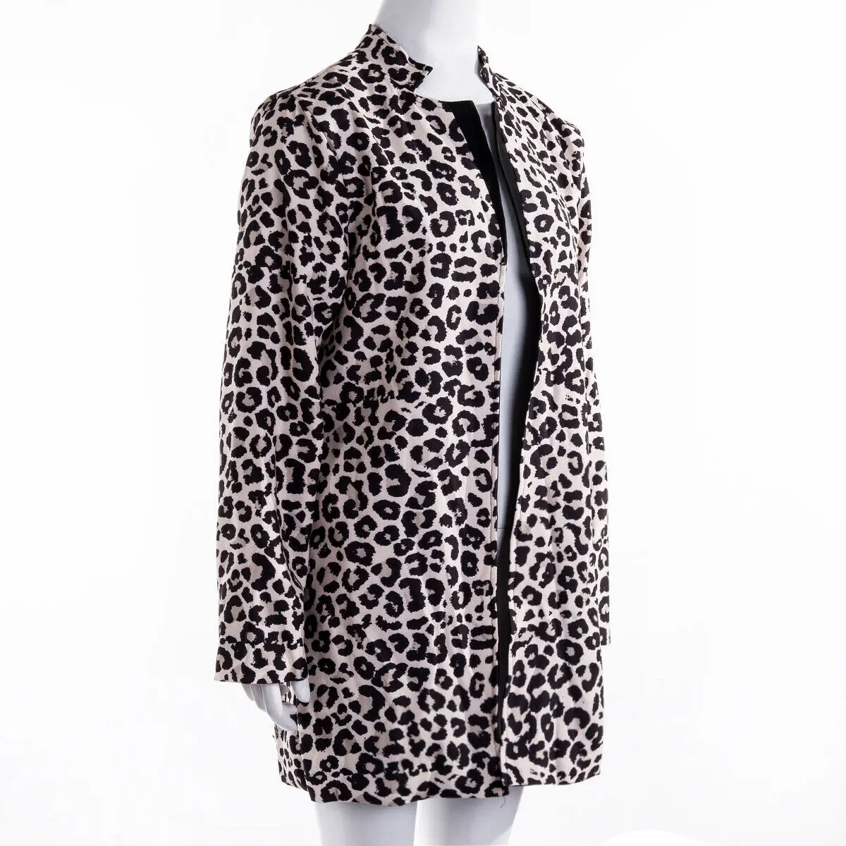 Light Leopard Женская Повседневная двубортная Женская куртка-блейзер с зубчатым воротником, женские куртки, модные костюмы, верхняя одежда, весенне-осеннее пальто - Цвет: Light Leopard