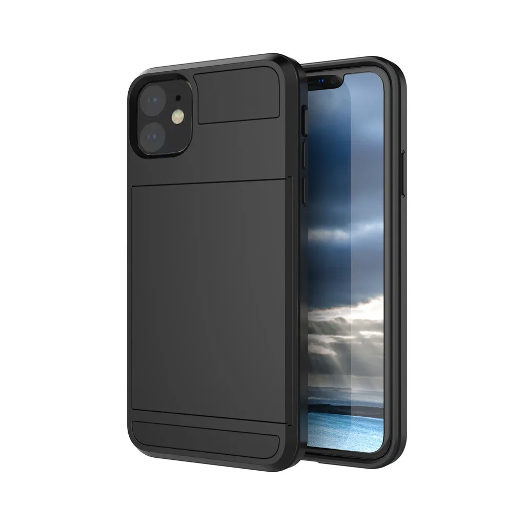 Для IPhone 11 11 Pro Max Чехол Мягкий ТПУ Жесткий PC карамельный цвет чехол-бумажник s Чехол для IPhone 11 Pro Max слот для карт чехол
