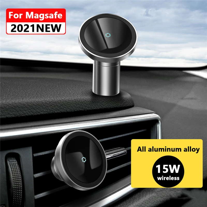 For Magsafe 15W Car Charger Suction Cup Desktop Magnetic Mobile Phone Holder For iphone 12 12Pro Max mini Fast Wireless Charging