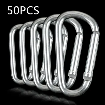 

Spring Carabiners Belt Clip Hook Buckle Silver 47*25mm Lightweight Strong