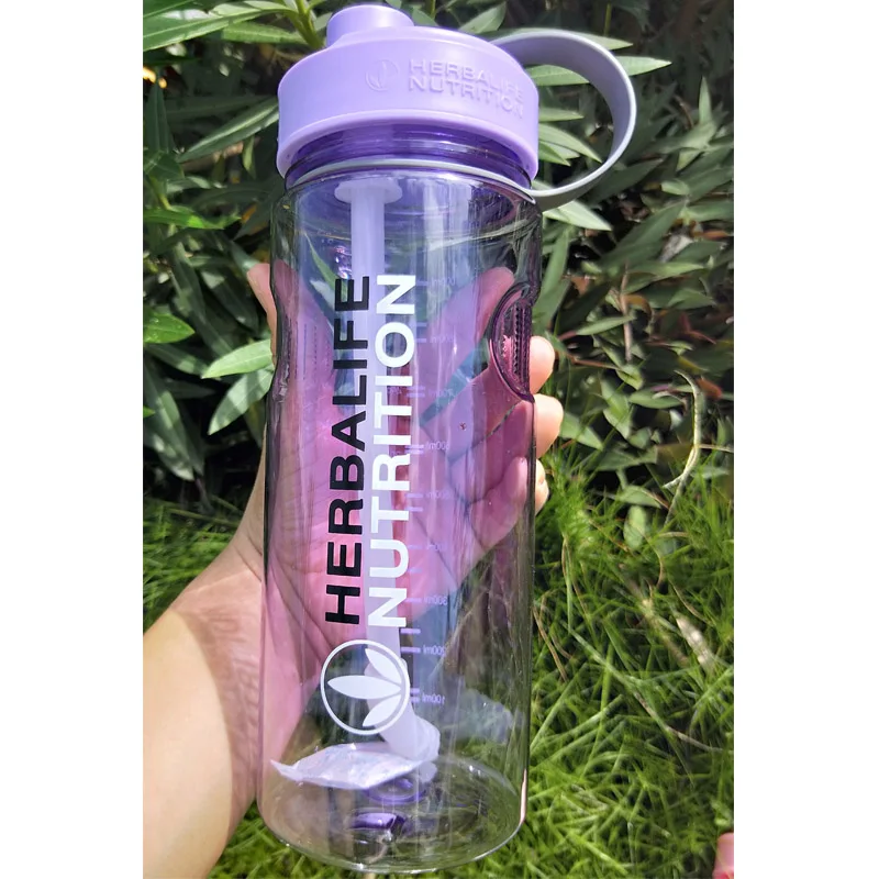 1Л/1000 мл классический и дизайн фиолетовый, серый, розовый, зеленый добавки herbalife Спортивная космическая соломенная бутылка для воды с крышкой деление шкалы
