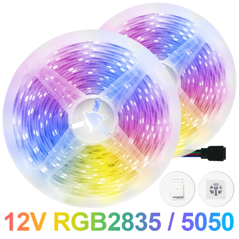 Светодиодная лента RGB 2835 5050 SMD 60Led/M светодиодные лампы водонепроницаемая гибкая
