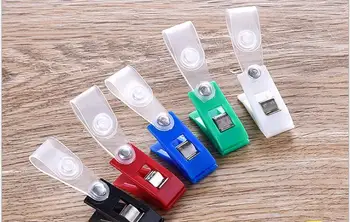 

1000pcs/Lot Wholesale New Type Easy to Pull Buckle Plastic Clip Work Card Clip Chest Card Work Card Clip 001