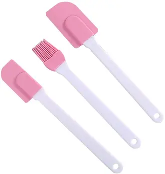 

3Pcs/Set Silicone Spatula Barbeque Brush Cooking Utensil Tool Heat Resistant BBQ Oil Condiment Brushes Cake Cream Scraper