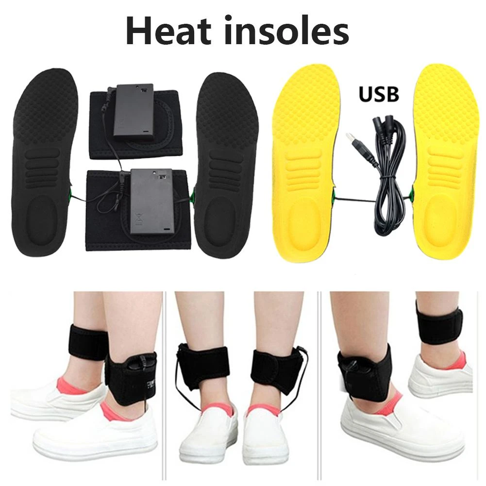 Electric Heated Shoes Insoles Socks Charging Winter Warming USB Rechargeable Pad