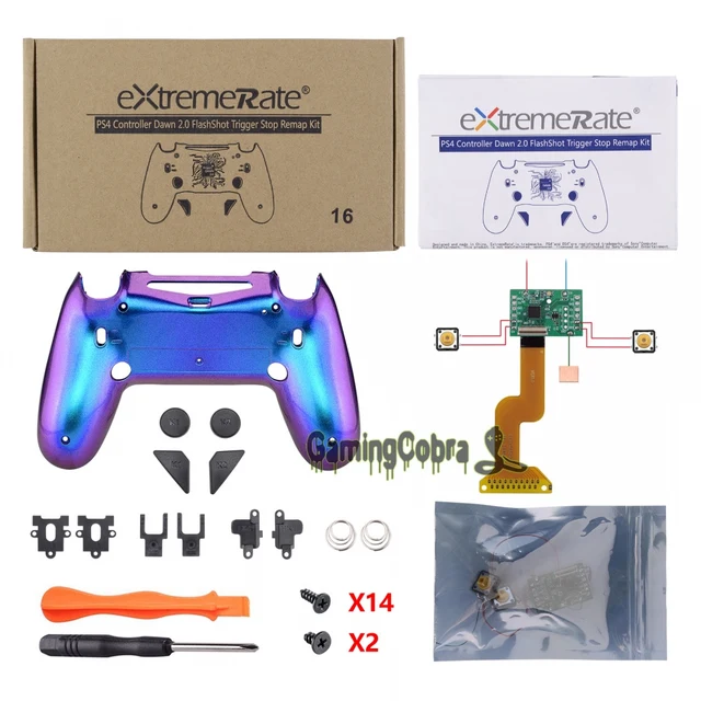 Extremerate Dawn 2 0 Flashshot Remap Kit With Back Shell 2 Back Buttons 2 Trigger Lock For Ps4 Controller Jdm 040 050 055 Cases Aliexpress
