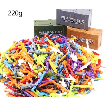 

ww2 Moc modern military brickmania moc block colourful weapon box gun Pistol world war parts Battlefield DIY brick toys 220g