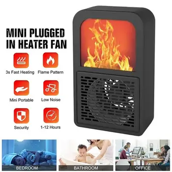 

Fireplace Flame Heater Stove Warmer Heating Mini Electric Heater Economic Portable Over-Heat Protection Office Space Saver 220V