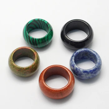 

Gemstone Wide Band Rings, Mixed Stone, Donut, Mixed Color, 22mm
