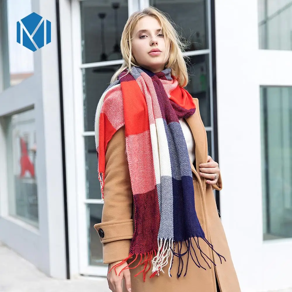 2020 nueva moda escocesa sólida cálida bufanda de lana de otoño chal de mujer bufandas de Cachemira mujer manta de abrigo largo| Bufandas de mujer| - AliExpress