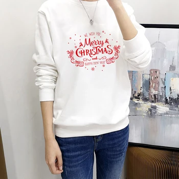

Lus Los Merry Christmas letter Printed Sweatshirt Fashion Women Christmas Holidays Gift Cute Sweatshirts 2019