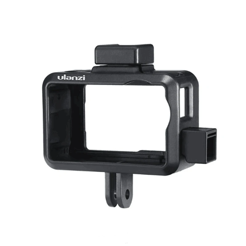 FFYY-Ulanzi Vlog Housing Protective Case for Dji Osmo Action, Dual Cold Shoe Mount for Microphone/LED Photographic Video Light