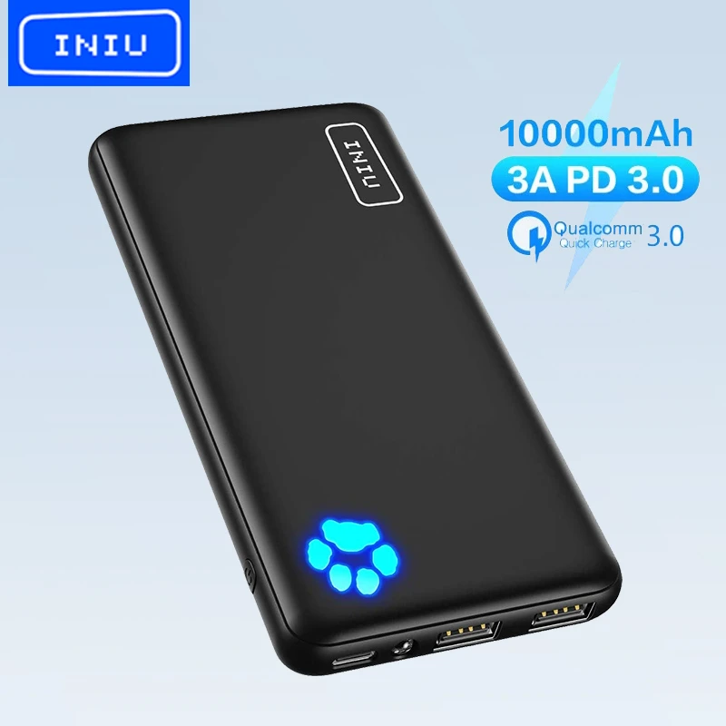 top power bank INIU Powerbank 3A Power Bank 10000mAh Flashlight USB C Portable Charger External Battery Pack for iPhone 13 12 11 Xiaomi Samsung power bank 5000mah