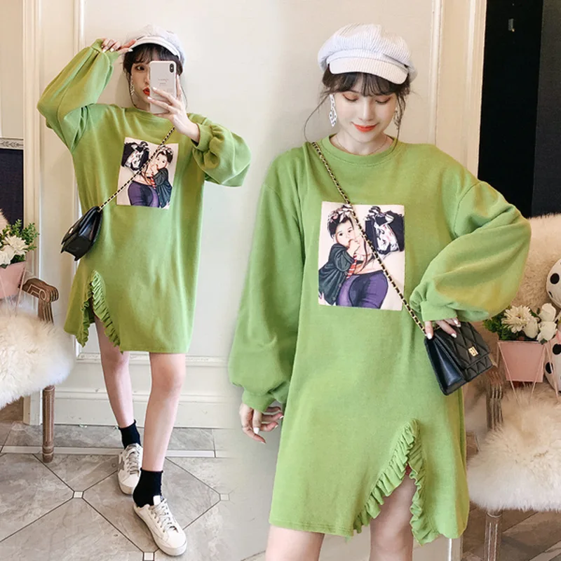 

Shanghai New Europe Sang 2020 Autumn Long-sleeved T-shirt Women's Mid-length Large Size