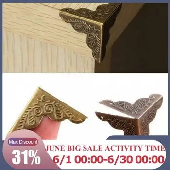

1pc Classical Printing Package Corner Wooden Box Gift Box Angle Box Wine Corner Right Decoration Chinese Sheet Iron Classic P6Q8
