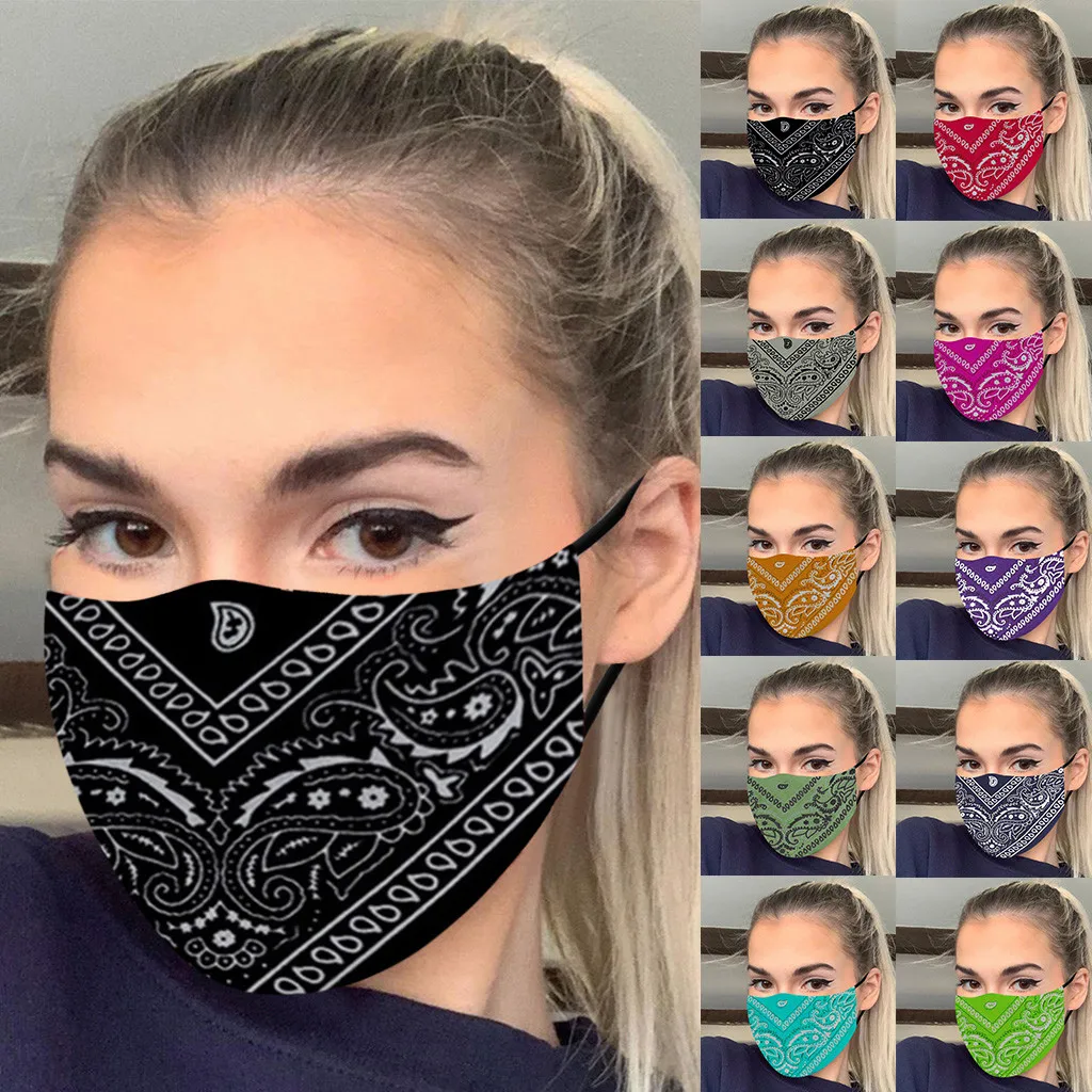 Mascarilla reutilizable de algodón con estampado para mujer, máscara facial lavable, con estampado, diseño divertido a la moda