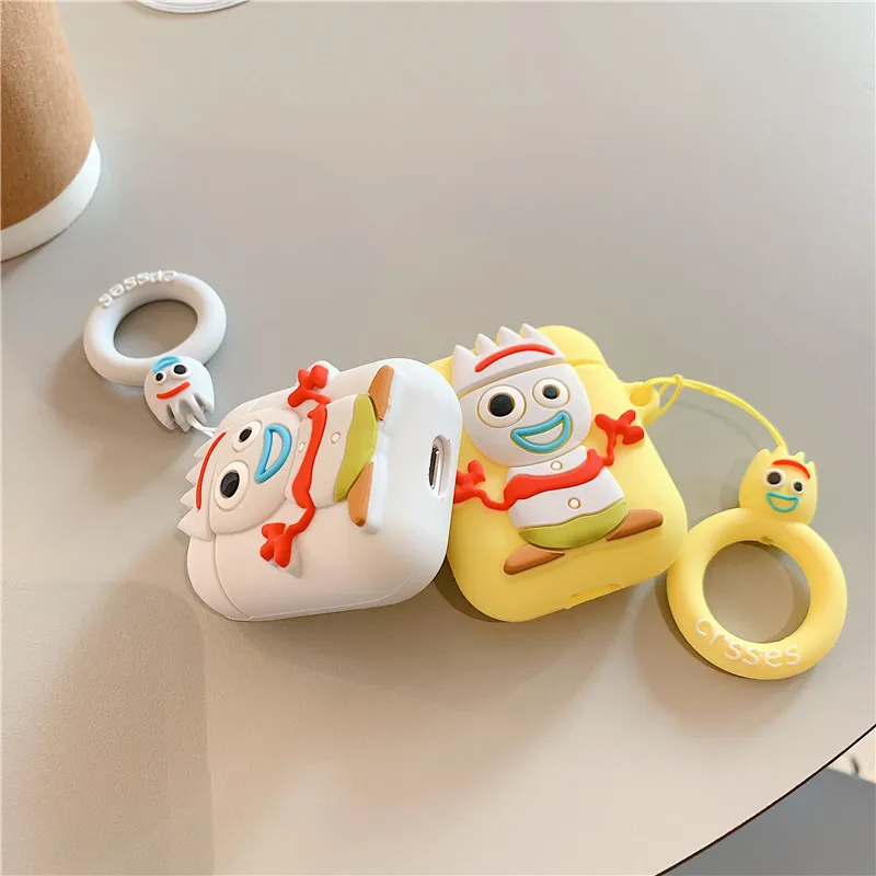 Милая история игрушек мультфильма 4 Forky силиконовый чехол Брелок для Apple Airpods 1 2 беспроводные Bluetooth Чехлы для наушников Аксессуары