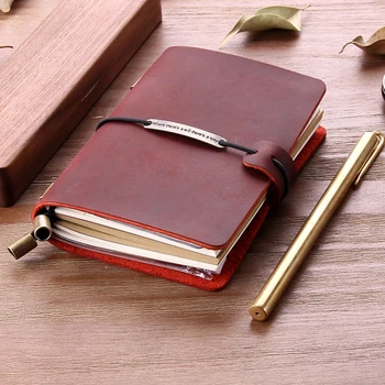 

To do list efficent Notebook Vintage Genuine Leather Traveler's Notebook Diary Journal Pocket Leather Cowhide Christmas Gift