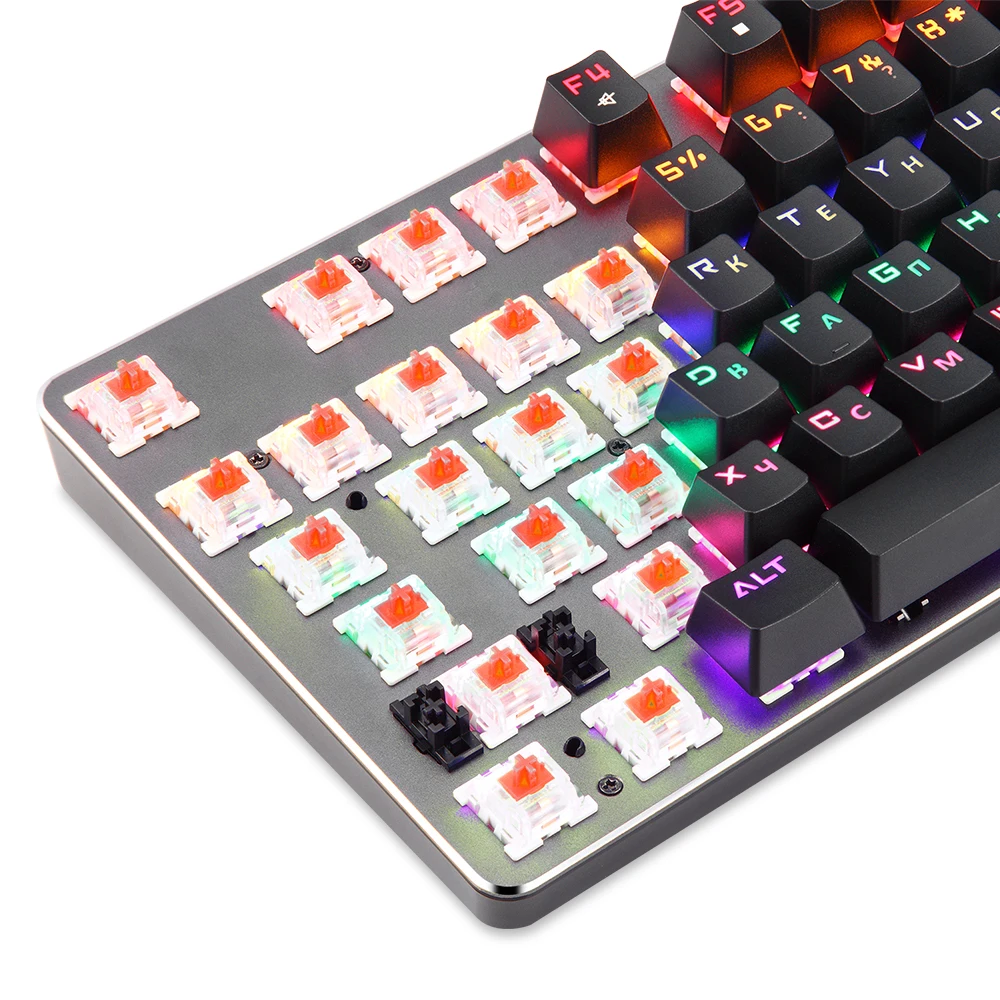 Motospeed K73 Mixed Light Mechanical Keyboard with RGB Custom Light Effect 104 Key Gaming Keyboard English&Russian Keyboard