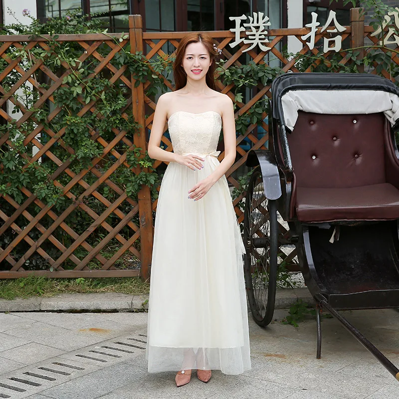 Vestido Largo Sirena/Бордовое платье подружки невесты; платья подружки невесты для свадьбы; вечерние платья для гостей; платье для выпускного вечера; Azul Royal - Цвет: S1 long champagne