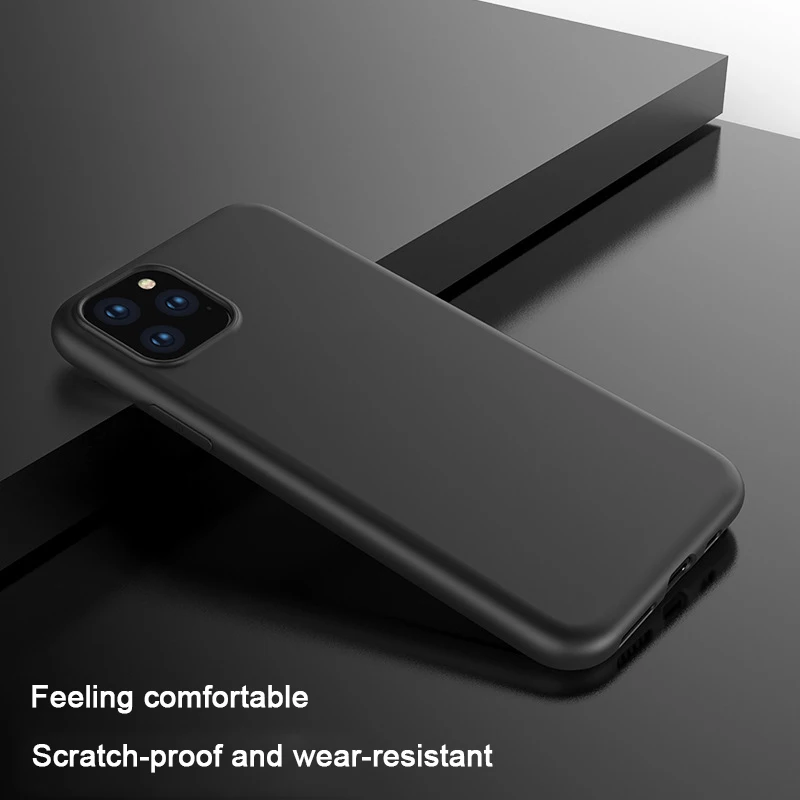 Черный силиконовый чехол для телефона iPhone 11 Pro Max 6,5 11 6,1 ультра тонкий чехол для iPhone 11 Pro 5,8 Xs Max Xs Xr