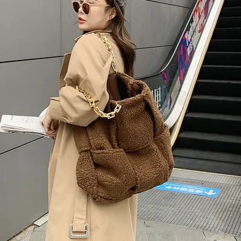 

Internet Celebrity Large Capacity Women's Bag New Fashion All-match Portable Bucket Bag Shoulder Underarm Bag VELOUR Flap Small