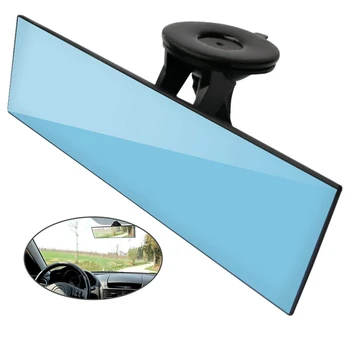 

Car Rear View Mirror, Anti-Glare Universal Car Truck Interior Rearview Mirror with Suction Cup Blue Mirror - Reduce Blind Spot a