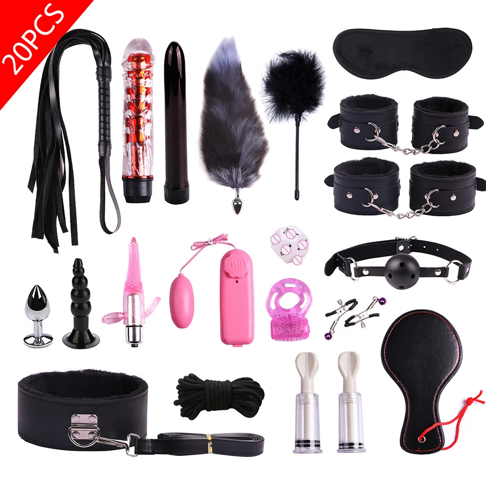 Set bondage bdsm con manette pinze per capezzoli frusta e bavaglio_voghion.com