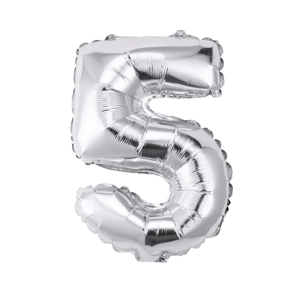 CARRYWON Ballons16 дюймов золотое серебряное число фольгированных шаров цифра воздушный шар День рождения свадьбы украшения день рождения шар - Цвет: Серебристый