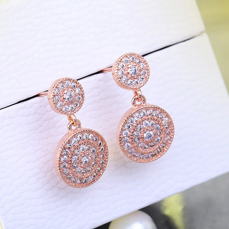 Новинка 2018 Ubeauty круглые серьги гвоздики с белым цирконием Aaa для женщин модные