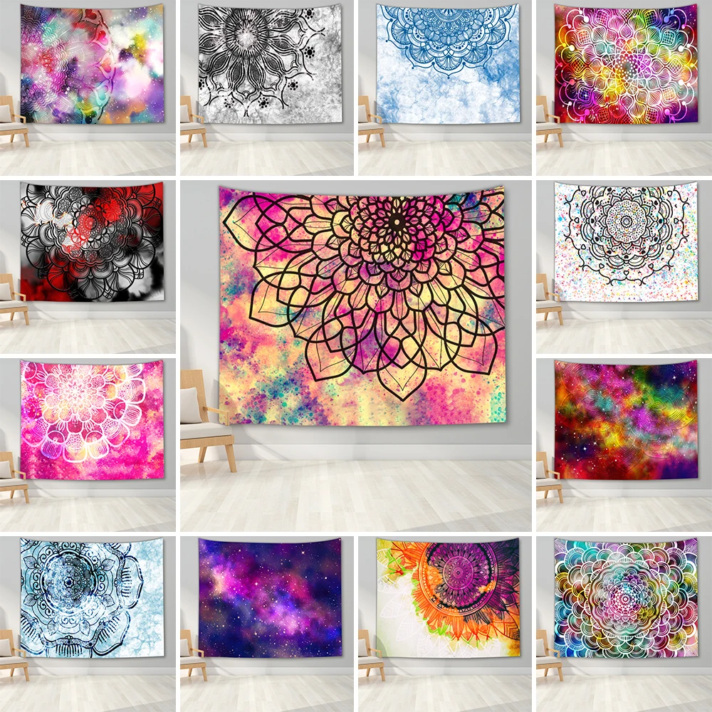 

3D Printed Polyester Mandala Tapestry Wall Hanging Wall Tapestry Bohemian Tapestry Living Room Bedroom Home Decor