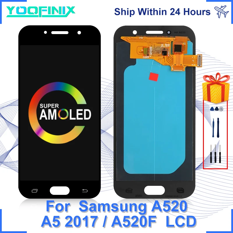 Super AMOLED For Samsung Galaxy A5 2017 Display Touch Screen Digitizer Replacement Parts A520F A520F/DS A520 LCD | Мобильные