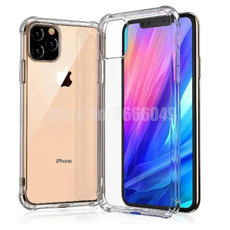 1000 шт противоударный ТПУ прозрачный чехол для iphone 11 11 pro X 8 7 6 6S Plus мягкий гелевый прозрачный чехол из ТПУ задняя крышка для iphone 11