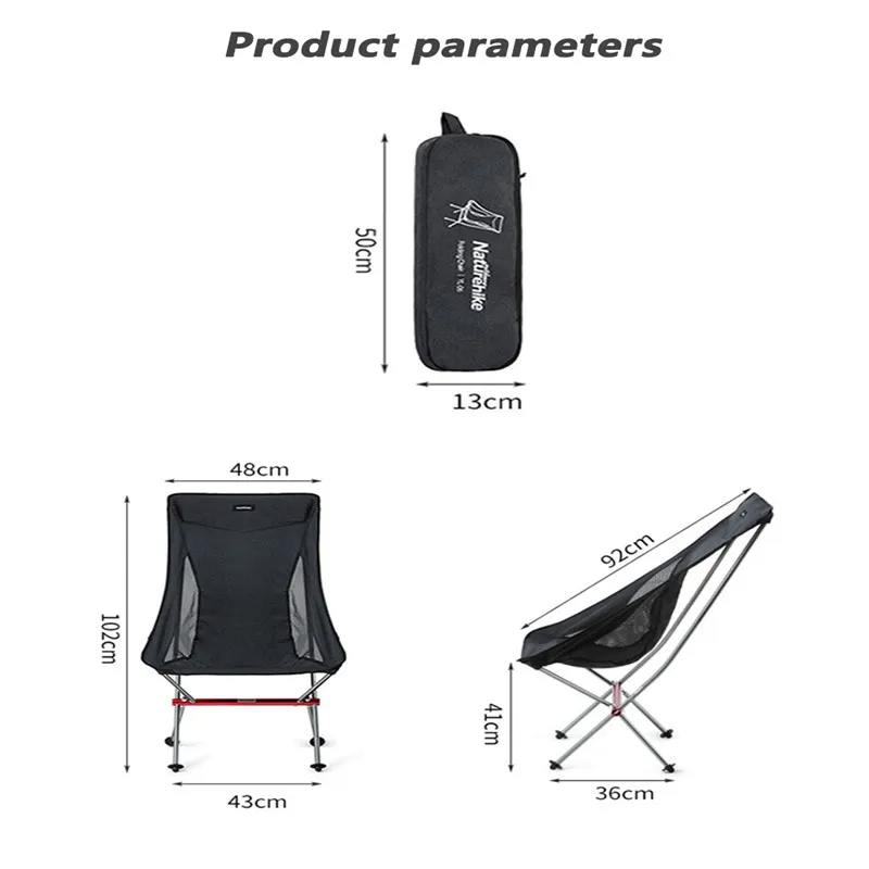  NH18Y060-Z NH Outdoor Portable Folding Chair Ultralight Aluminum Alloy Folding Moon Chair Camping F