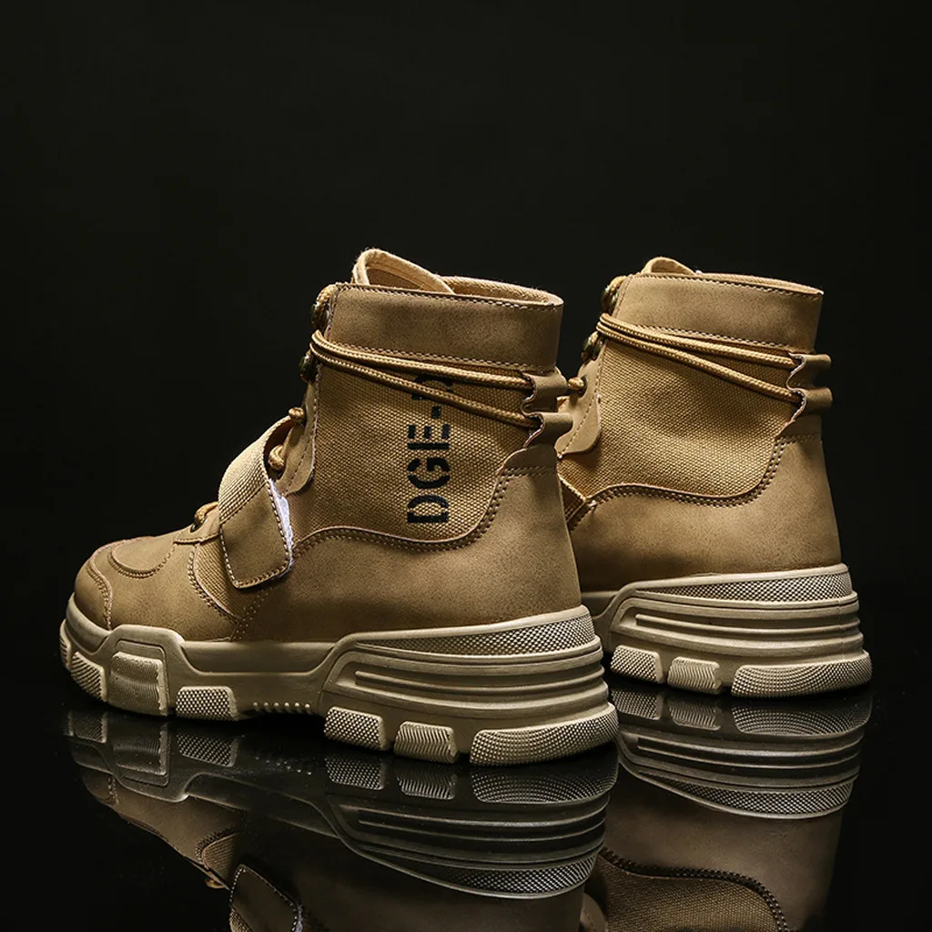 Модные защитные ботинки; теплые спортивные Нескользящие Мужские ботинки в Корейском стиле Харадзюку